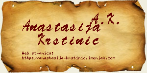 Anastasija Krstinić vizit kartica